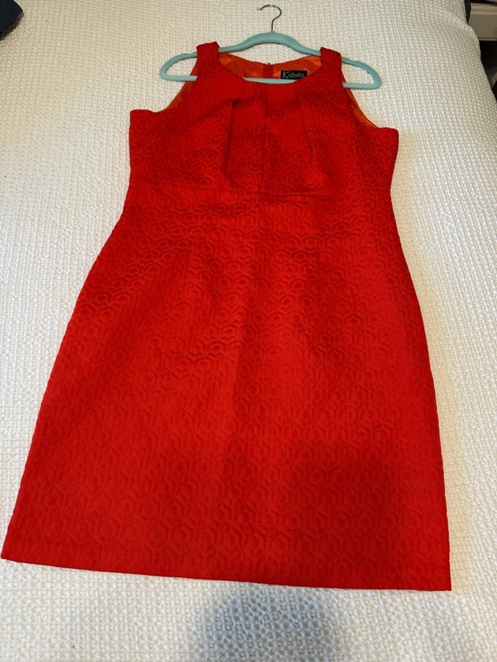 K studios Red Sleeveless Sheath Quiltes Dress